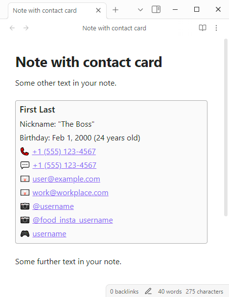 Beautiful Contact Cards