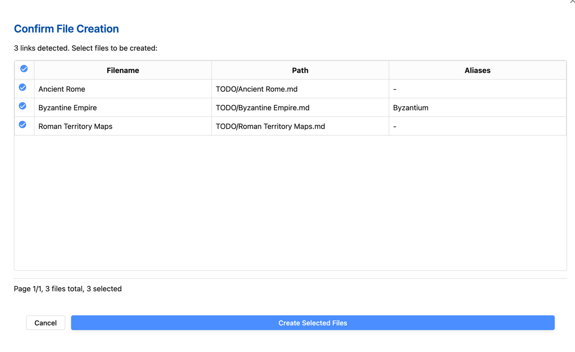 Missing Link File Creator